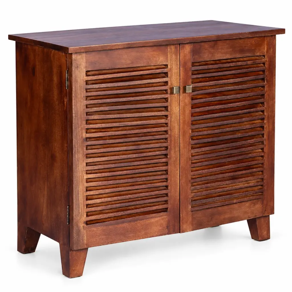 Wide Louvred Shoe Cabinet — photo 2